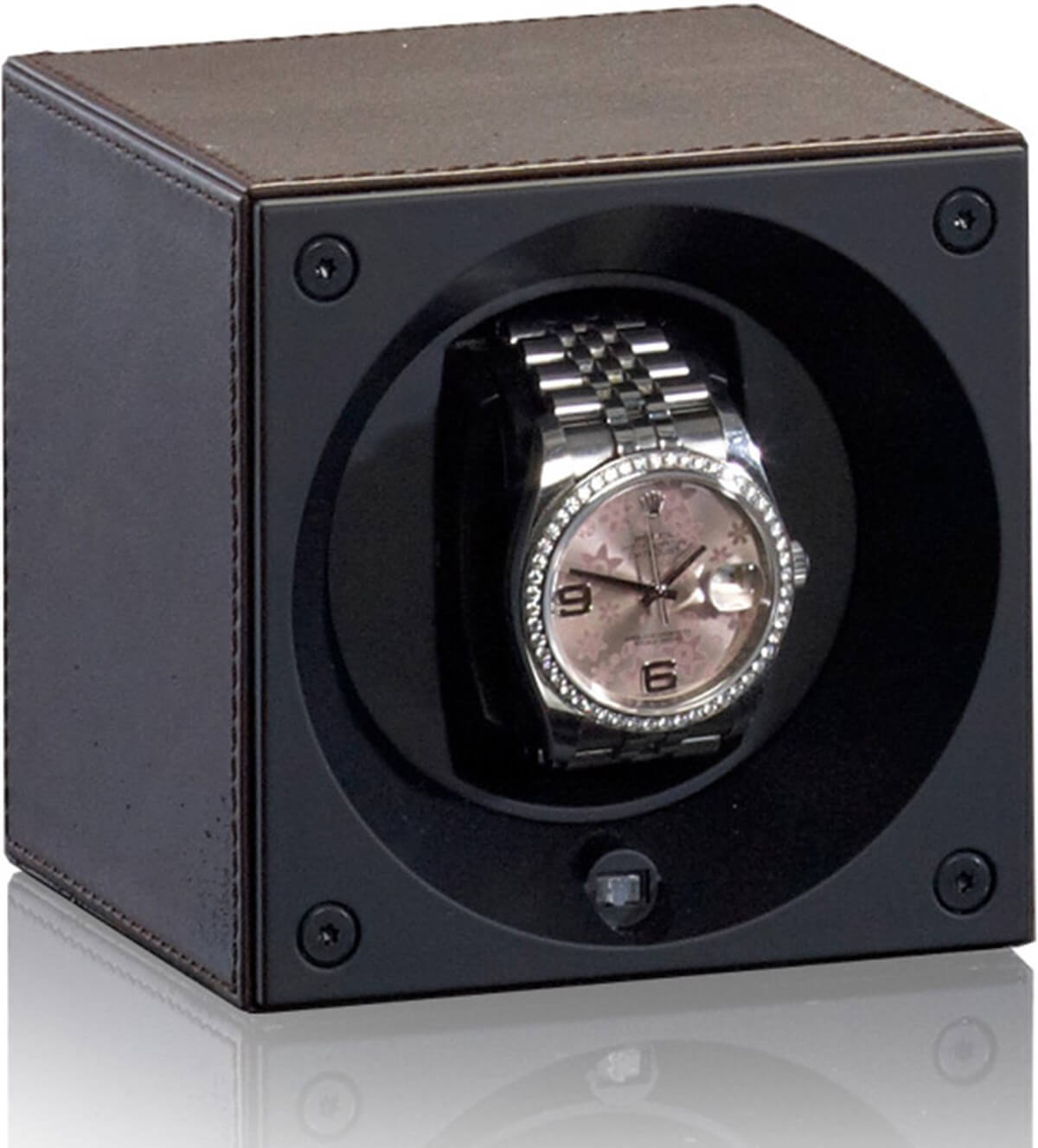 Swiss Kubik Leather Dark Brown | Swiss Kubik Watchwinders at